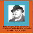 Marie Strauss, Wiesbaden I 10. Juni 1942 I Juden-Deportation Wiesbaden I Aktives Museum Spiegelgasse Wiesbaden