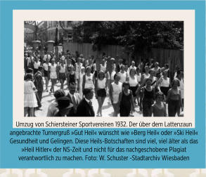 Umzug der Sportvereine 1932 in Schierstein I 10. Juni 1942 I Juden-Deportation Wiesbaden I Aktives Museum Spiegelgasse Wiesbaden